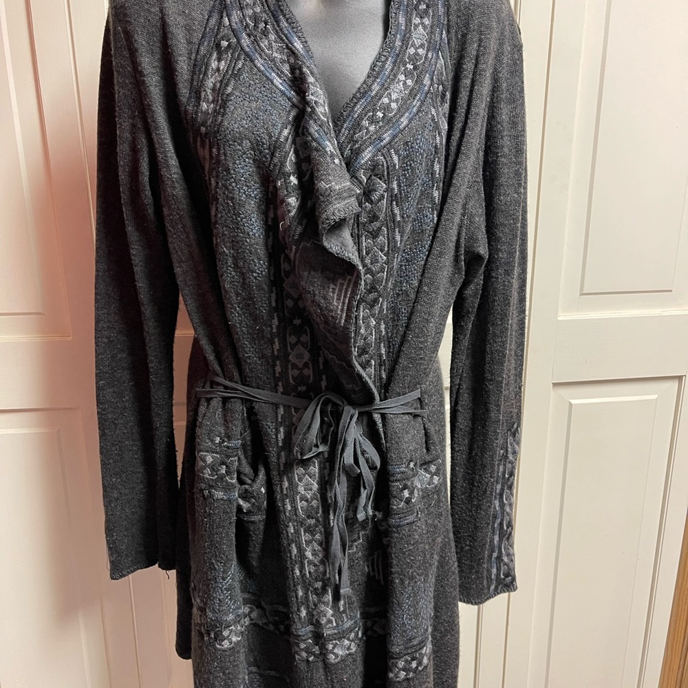 Gray Patterned Women's Cardigan